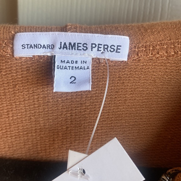 James Perse NWT French Terry Long Sleeve Zippered  100% Cotton Hoodie size 2 - Picture 14 of 16